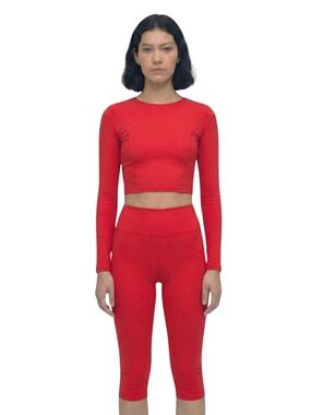LONG SLEEVE CROPPED TOP - Redcoat